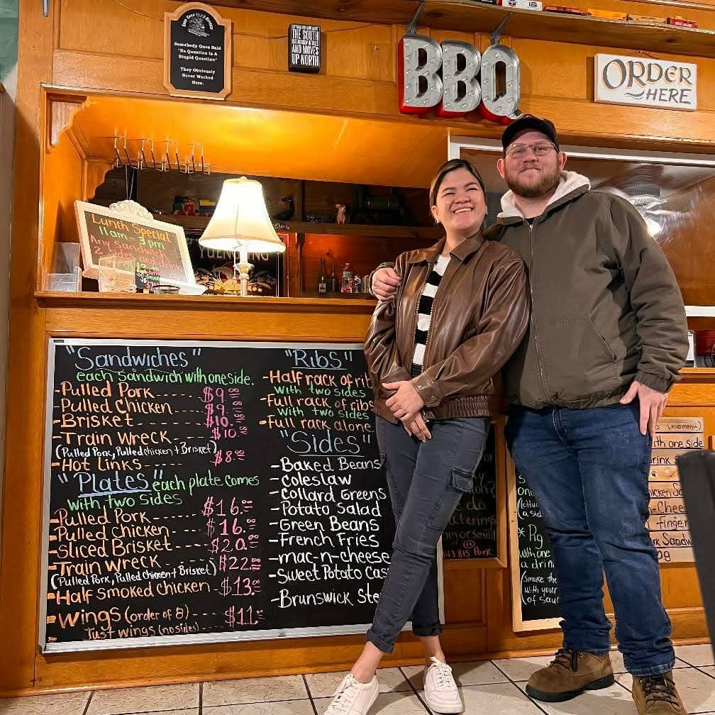 Eric Amey and Kathleen Cabigon at Choo Choo BBQ